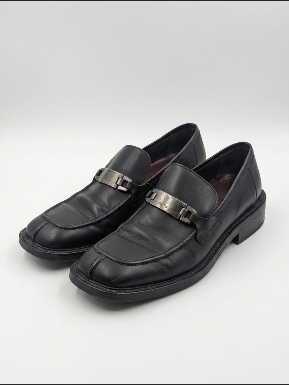 Kenneth Cole Black Leather Bit Loafers